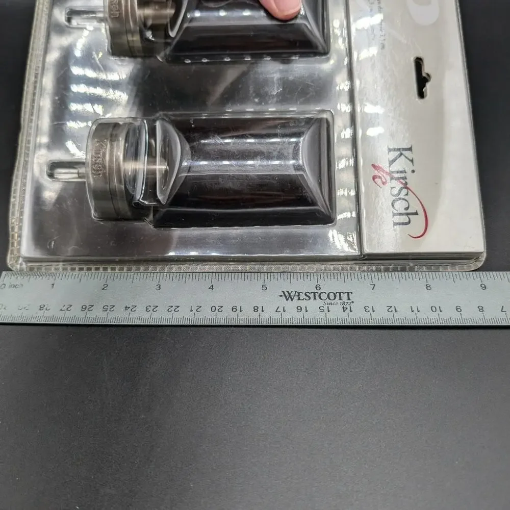 Vintage Black Curtain Rod Finials Kirsch New old stock Black Screw on 1 3/8